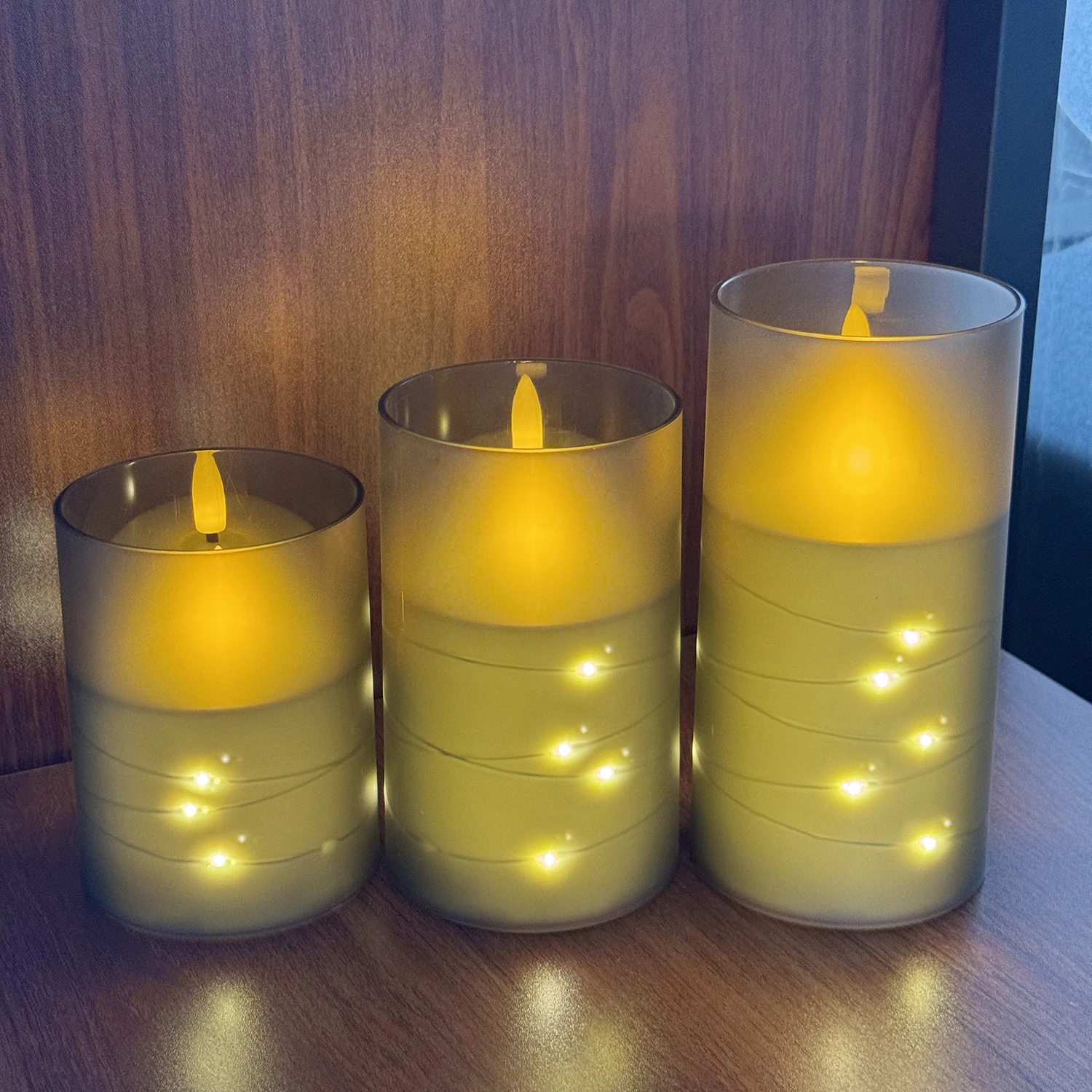 LED-verlichting elektronische kaarsen LED-kaarsversieringen acrylkaarsen complete set timers met afstandsbediening Kerstmis en bruiloft