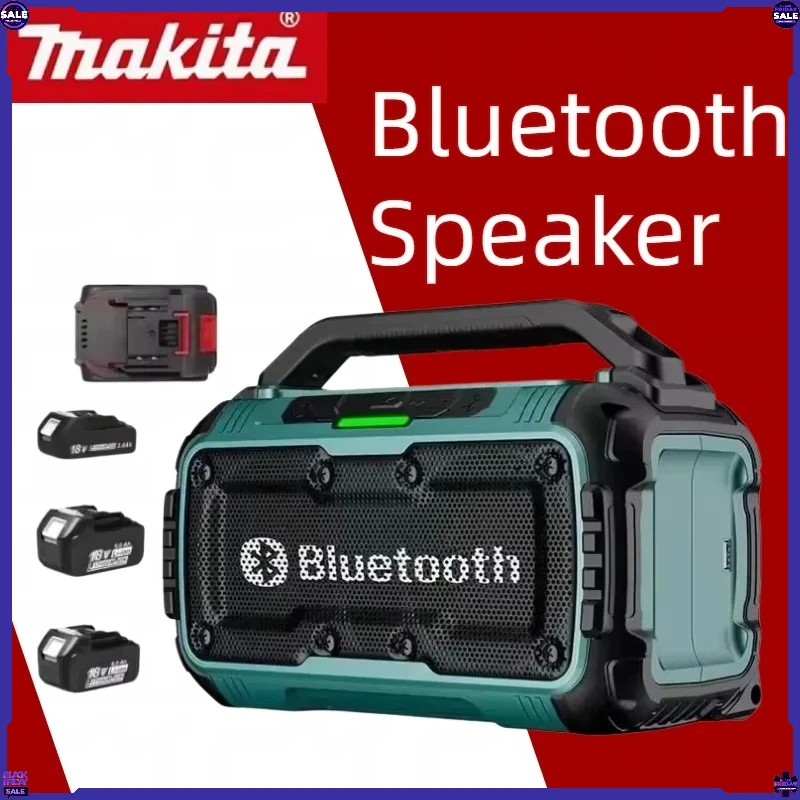 

Беспроводная Bluetooth-колонка Makita, портативные колонки с объемным звучанием, двухканальный сабвуфер, громкоговоритель для аккумуляторов 18В/20В