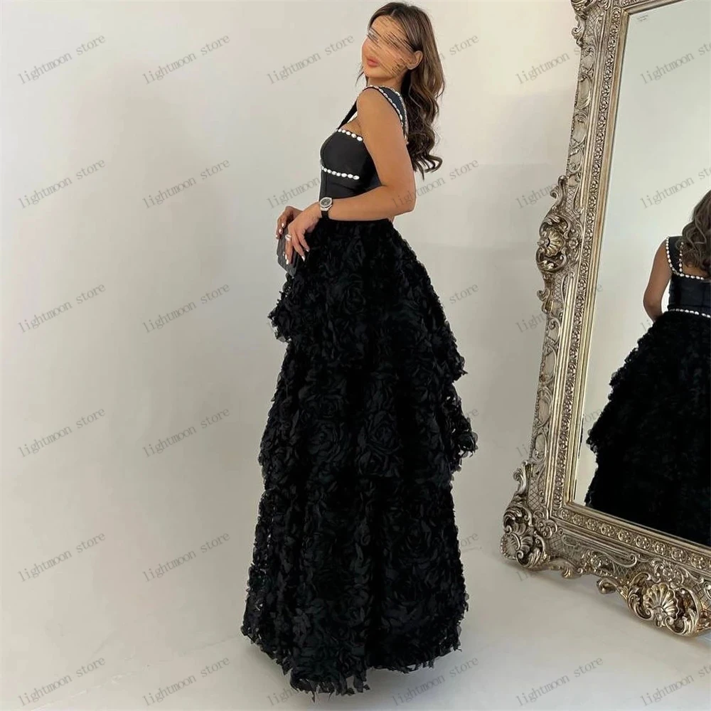 

Gorgeous Evening Dresses A-Line Tulle Tiered Bridal Gowns Sequin Appliques Floor Length Robes Vintage Vestidos De Noche 2024