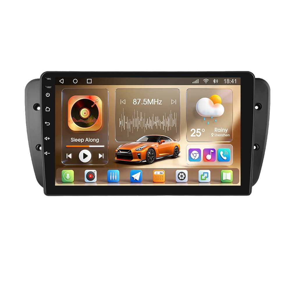 Podofo 9" 4G Autoradio für SEAT IBIZA 2013 IPS-Bildschirm AM FM RDS DAB Autoradio WIFI GPS 8-Kern 8+128G Auto-Multimedia-Player