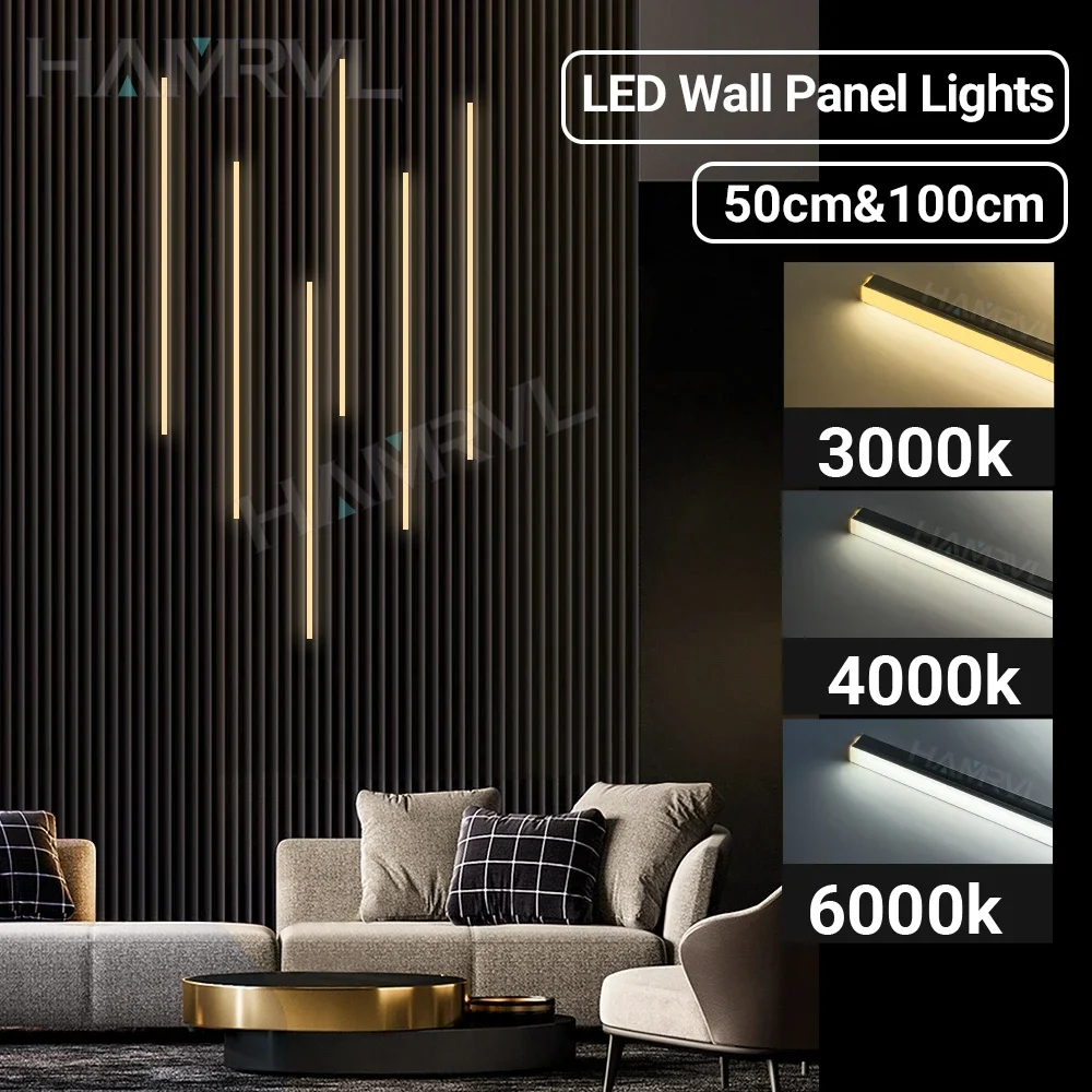 Recessed Touch Dimmable LED Strip Light Self Adhesive Accent Lighting for Wood Slat Wall Panels Modern Home Decor Ambient Backli