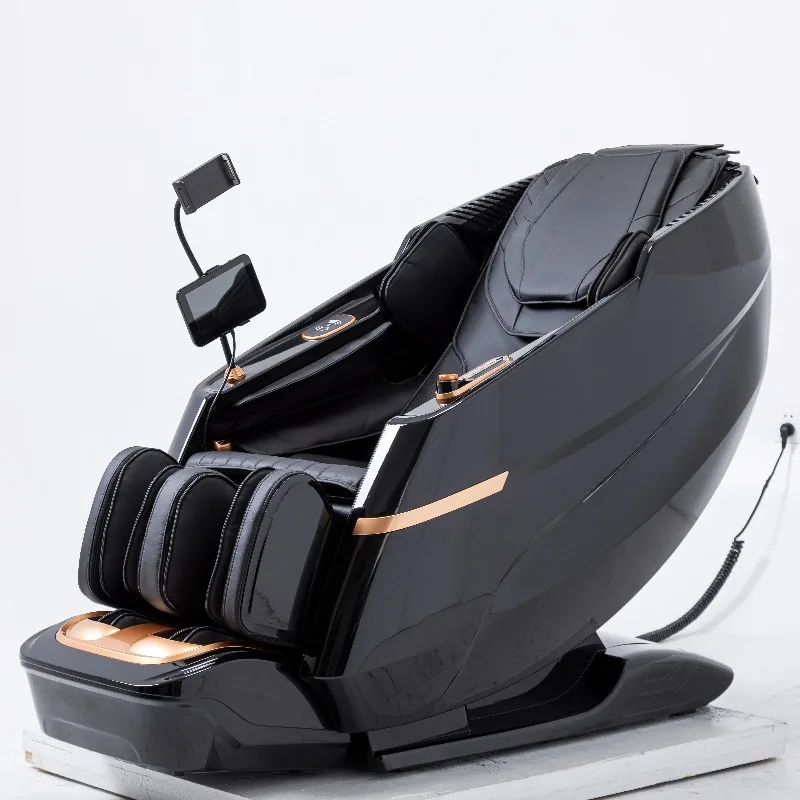 Luxury Leather Professional Full Body Shiatsu Dual Core 3D Zero Gravity Massage Chair AI Voice Control Heart Rate Test