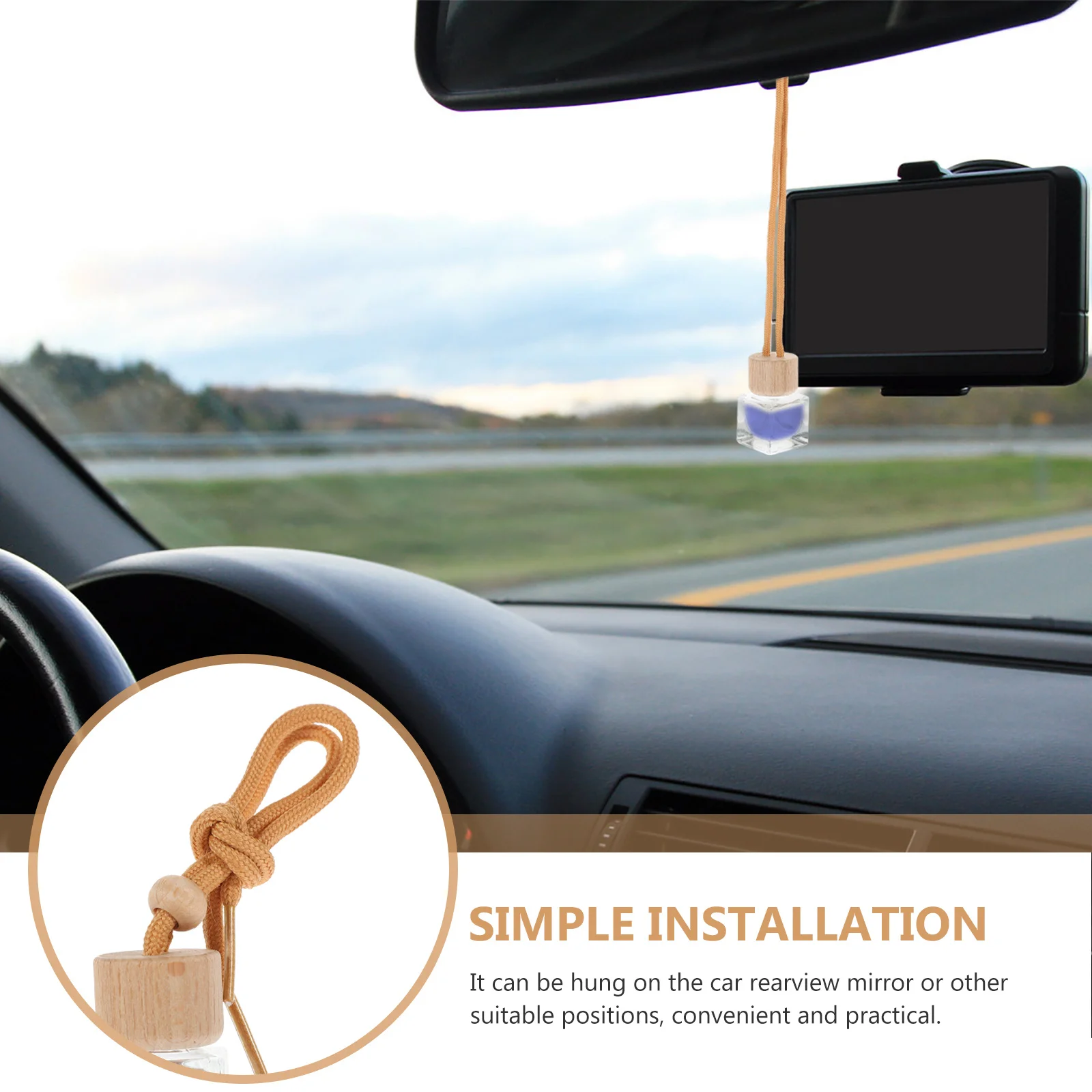 

10pcs Perfume Bottle Pendants Car Air Freshener Diffuser Refillable Glass Bottles For Car Room Office Decor Hanging Essential