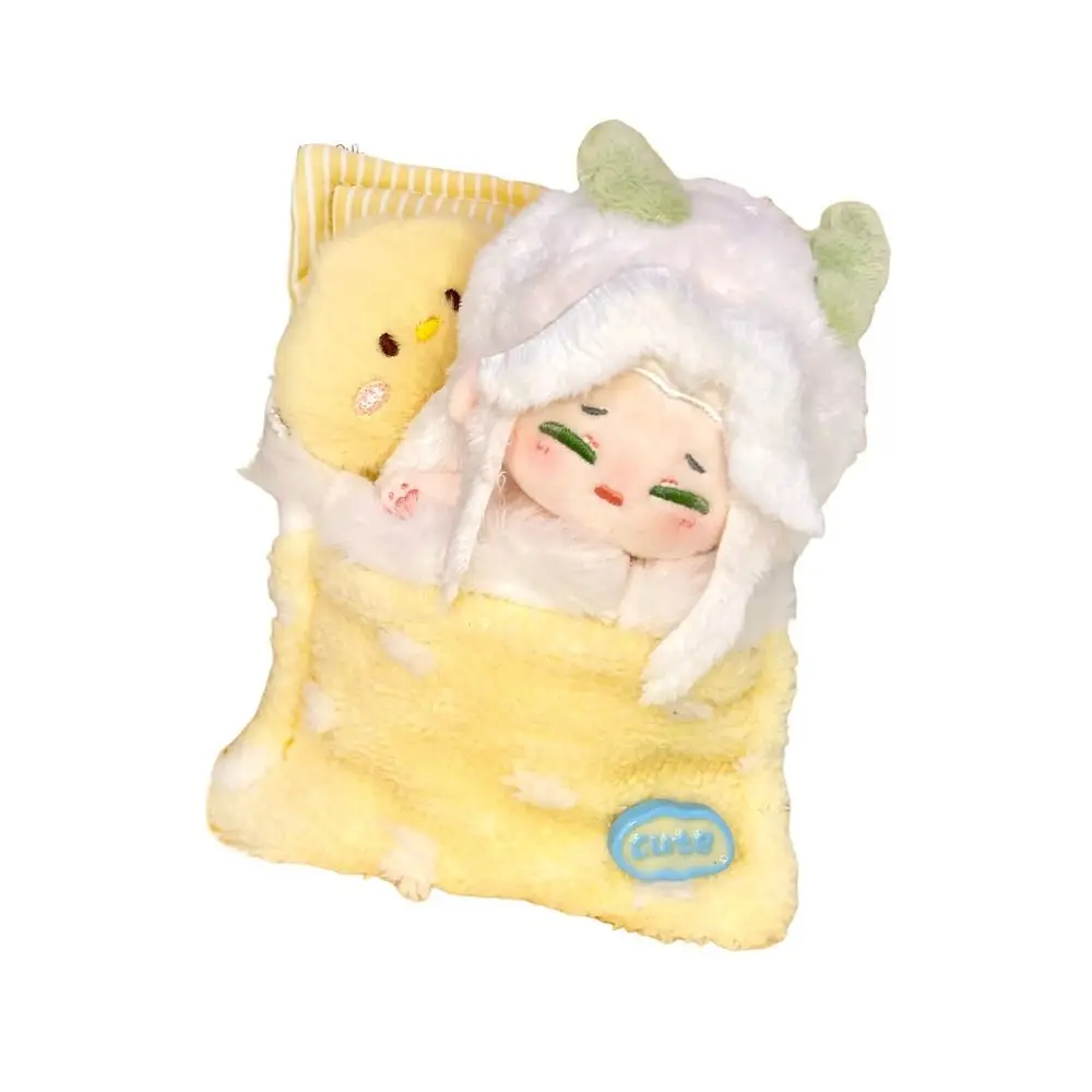 Boneka Kelinci Beruang Anak Ayam Lucu 10-15cm Pakaian Katun dengan Bando Warna-warni Tempat Tidur Kantong Tidur Berkualitas Tinggi untuk