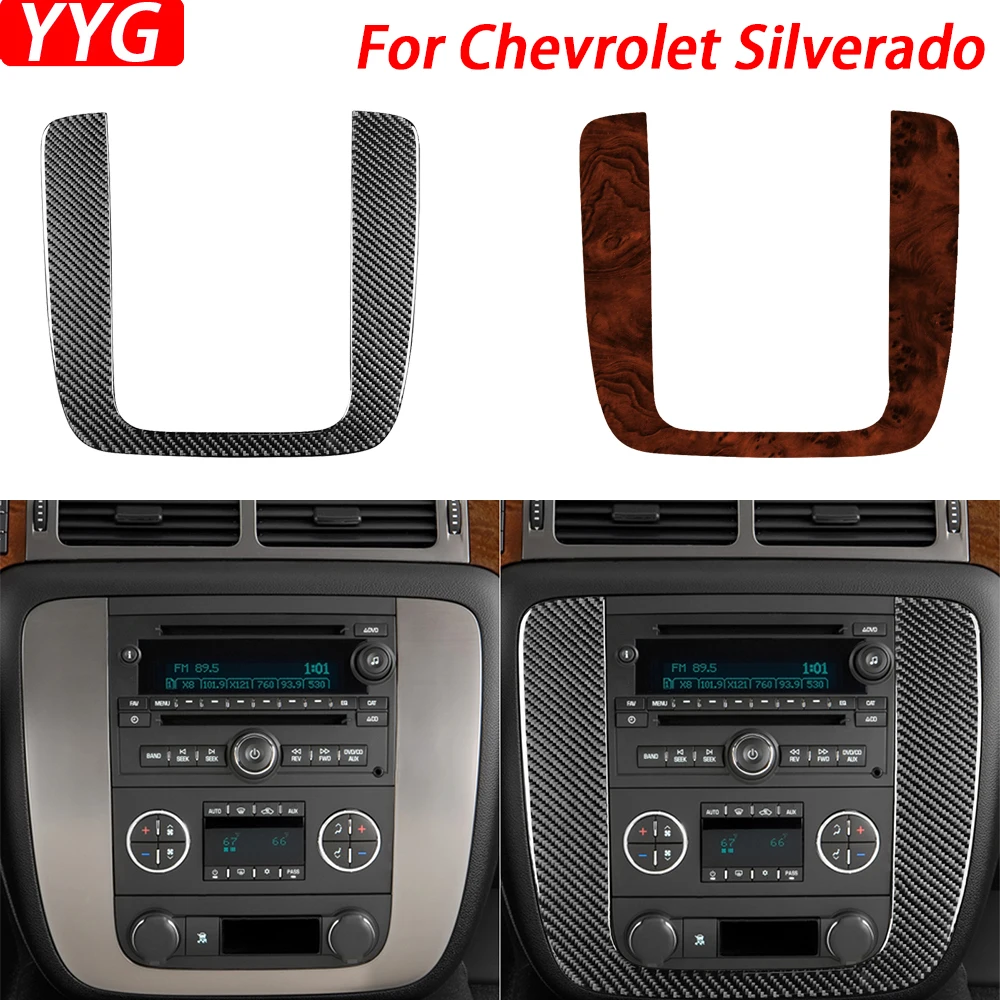 

For Chevrolet Silverado Tahoe GMC Avalanche LTZ Sierra SLT Carbon Fiber Center Console Surround Cover Car Accessories Sticker