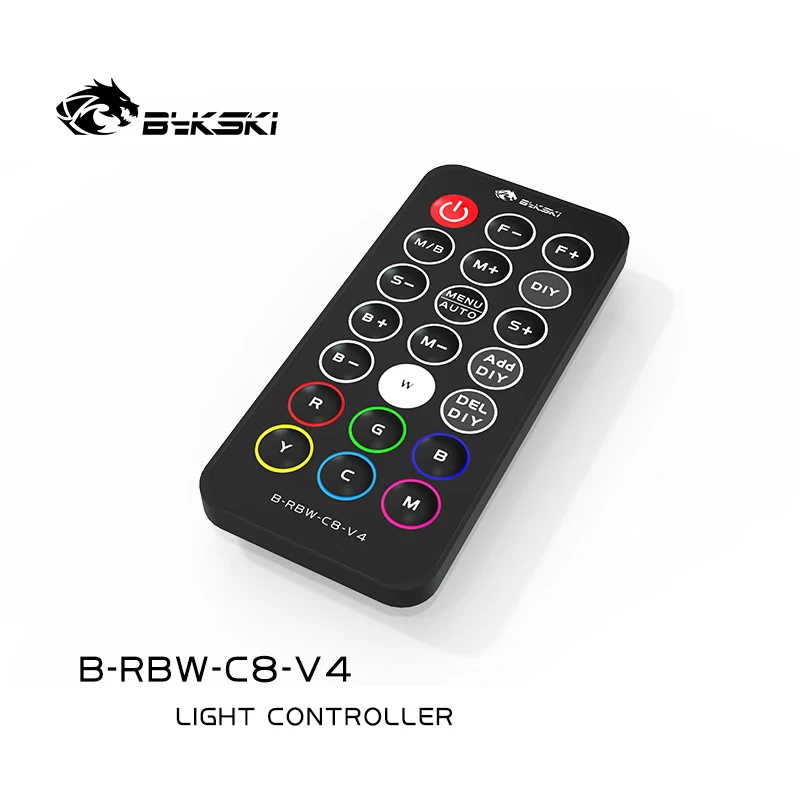 Bykski-controlador Symphony Lighting RGB, sincronización LED Hub 1-(8 + 4),12V(RGB)/5V(A-RGB), Control remoto, B-RBW-C8-V4,B-RGB-C8-V3