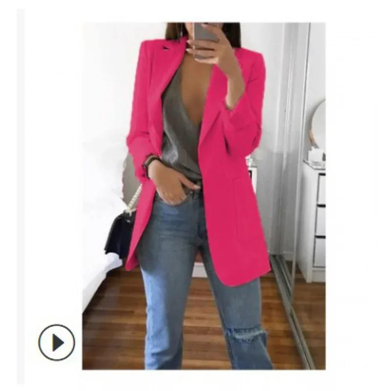 Amazon Fashion 2021 Elegant Women's Cardigan Jacket Slim Fit Lapel Smooths Your Silhouette European And American Style Tailored