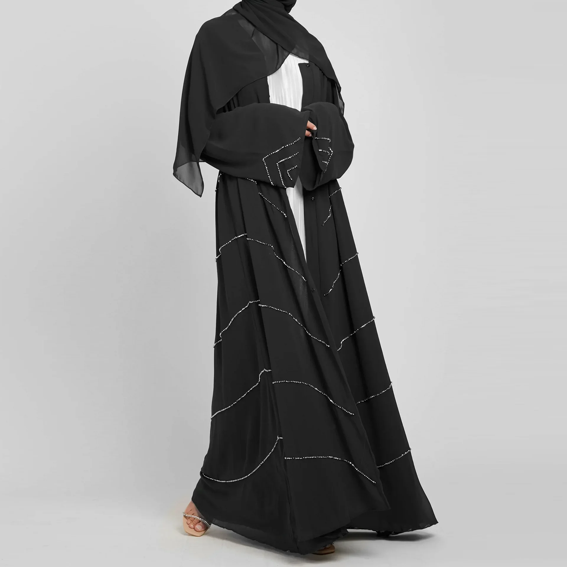 Dubai primavera verão festa diária frisado vestido médio oriente aberto abaya para mulheres vestido vestidos largos robe elegante femme