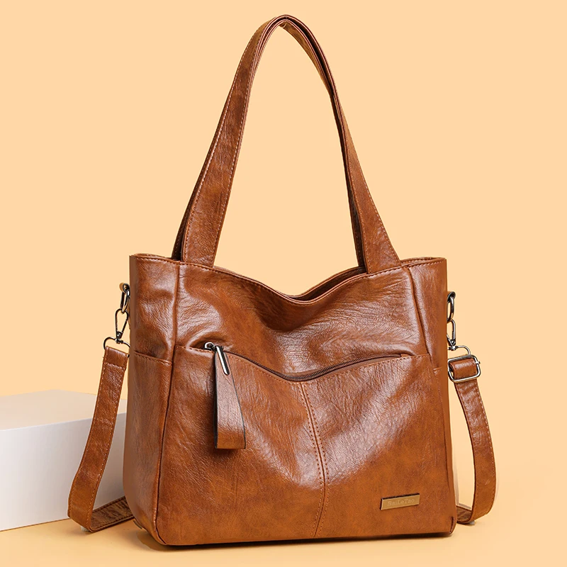 

Elegant Ladies Tote Bag PU Leather Shoulder Purse Crossbody Handbag Lightweight Durable Fashionable for Daily Use Gift Idea New