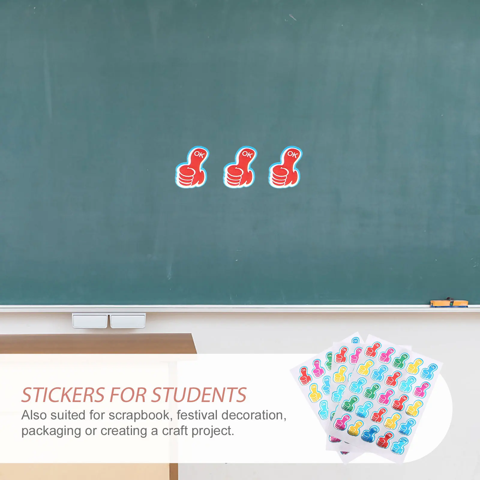 

20pcs Thumbs Up Stickers Kids Reward Stickers For Classroom Teachers School Motivational Labels Encouraging Students Incentive