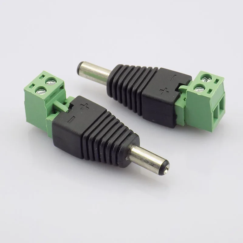 2/5/10pcs 5.5 X 2.1mm DC Male Plug Power Connector Adapter Power Supply For CCTV Camera Accessories Security Led Strip Light
