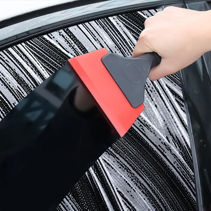 Car Glass Wipe Scraper Automotive Window Film Scraper Wallpaper Film Scraping Glass Cleaning Tools Plastic Handle Soft Scraper