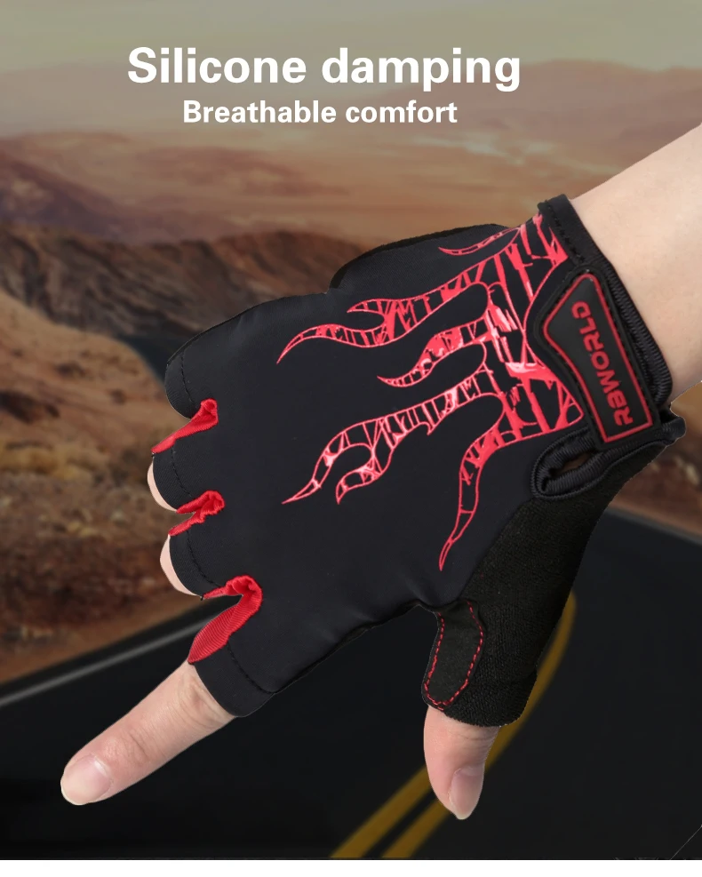 Herren MTB Bike Motocross Handschuhe Halbfinger-Radfahrhandschuhe Luvas Guantes für Fahrrad – Detail 2
