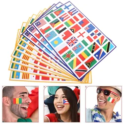 10 Sheets World Flags Sticker Decorative Country Stickers Football Cup Decals PVC Adhesive of The Decors Soccer