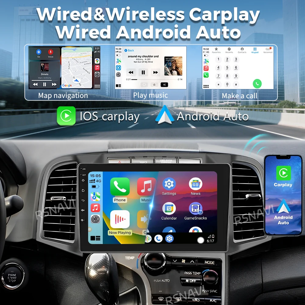 Picture 5: Android 16 Carplay Car RadioFor Toyota Venza 2008 - 2016 Navigation Multimedia Player Stereo WiFi+4G video BT Head Unit 2 DIN