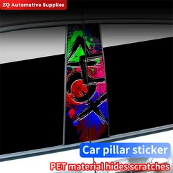 Graffiti Car Funny Stickers Auto B Pillar Waterproof Center Column Decor Cover Scratches Car Doors Pillar Decals Accessories