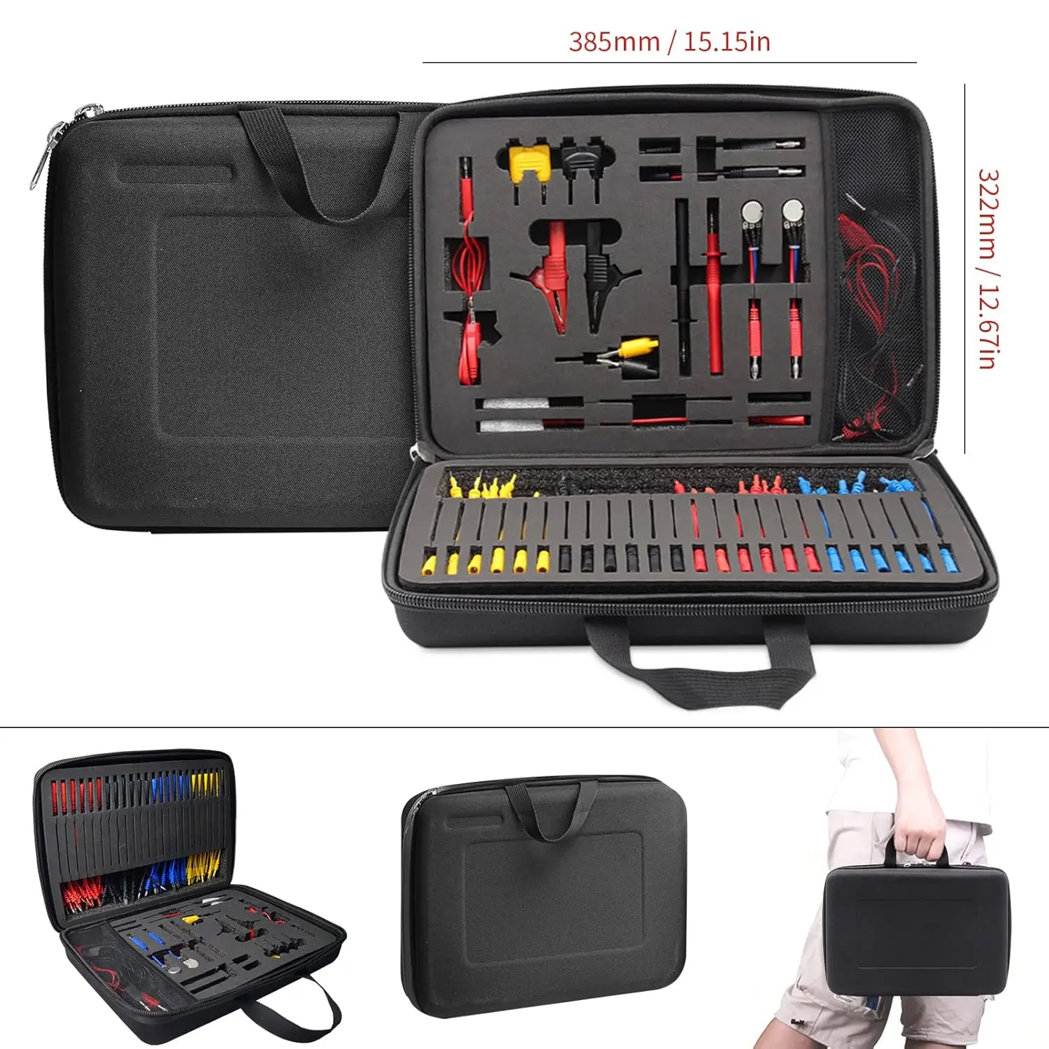 

92-Piece Cable Case Test Cable Test Probes for Car Fault Diagnosis, Test Lead Kit, Multimeter Test Leads Kit, Multimeter Probe