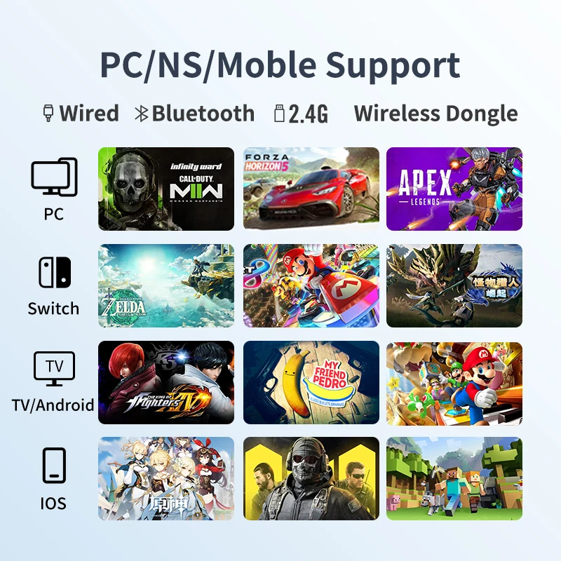 Flydigi 오리지널 Direwolf 2 무선 게임 컨트롤러, 업그레이드 버전, 지지대 PC, TV 박스, NS, 안드로이드, iOS 휴대폰 게임패드