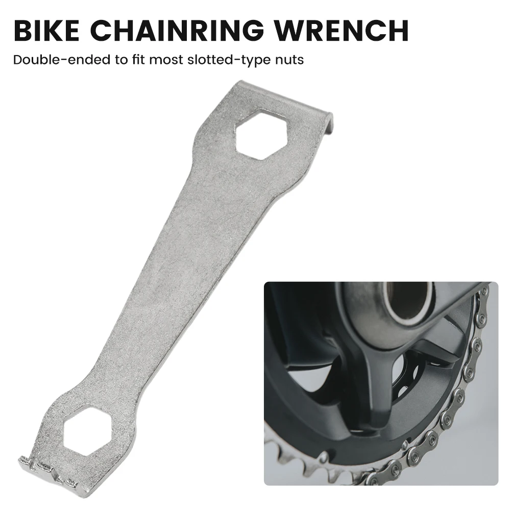 Versatile Bike Chainring Wrench Chainring Bolt Tool Easy Installation And Removal Securely Holds Nut Double-Ended Design