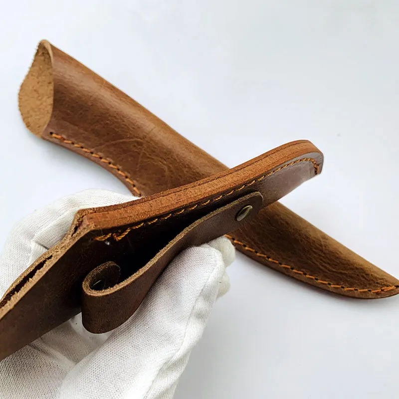 1PC 17.5CM/24CM Cowhide Leather Sheath For Straight Knife Cowhide Leather Case For Fruit Knife