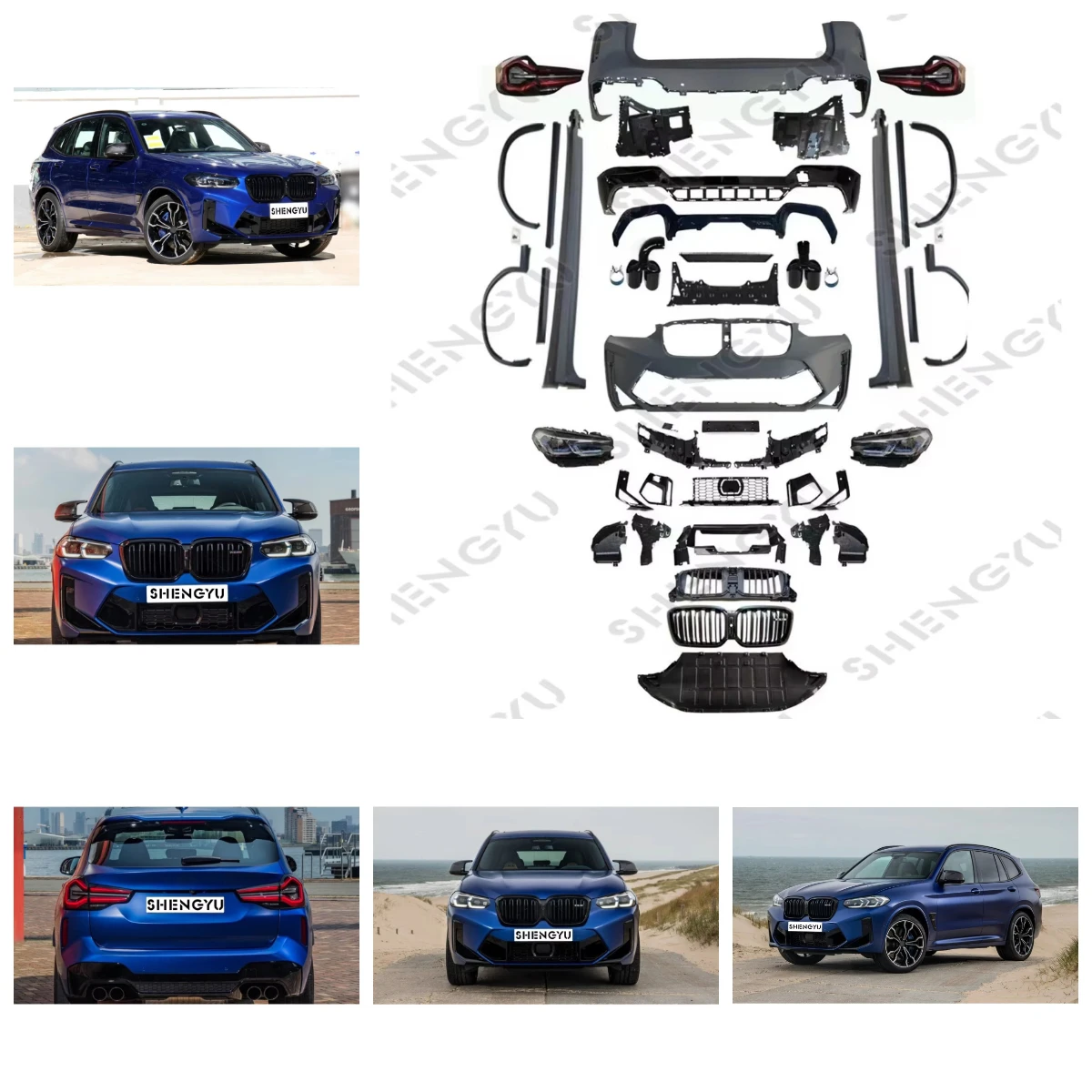 

Good Price Auto Parts for X3 G01 LUXURY to X3M F97 LCI 2022+ with Front and Rear Bumper and Grille and Auto Lamps Side Skirt