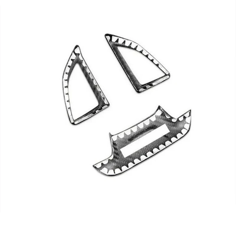 لشروليه كامارو ريال ألياف الكربون الجافة 16-2024 والعتاد عجلة القيادة مقبض مفتاح التشغيل ملصق غطاء أزرار تعديل إطار الكسوة #6