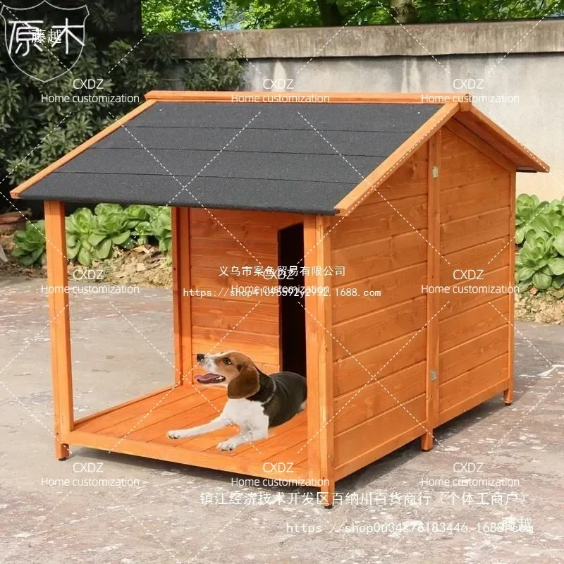 Large Wooden Dog House Outdoor Pet Kennel for Golden Retriever Big Dog Cage Weatherproof Shelter with Free Shipping