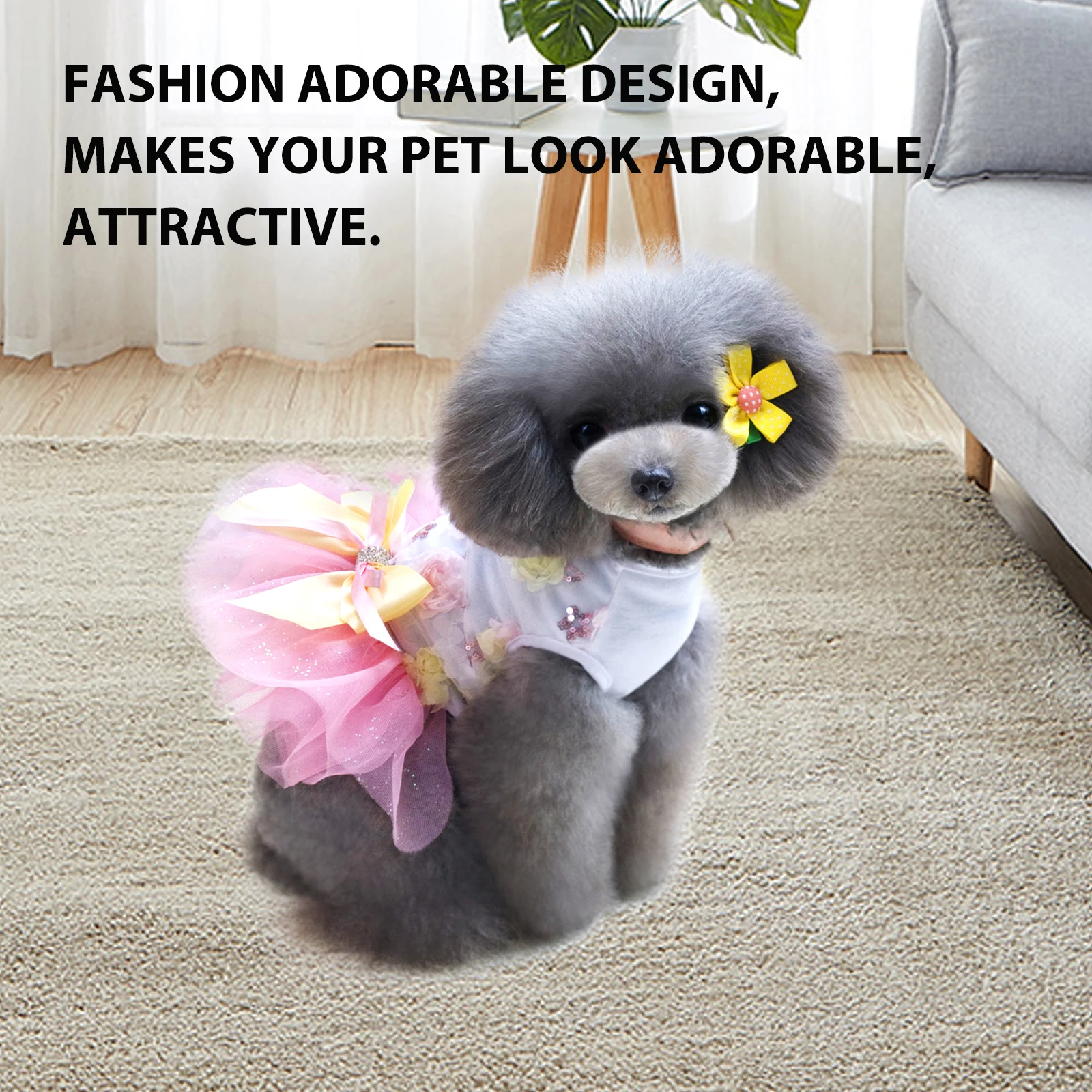 

Princess Dress Small Polyester Wedding Flowers Puppy Clothes Girl Dog Dress Costumes Pet Birthday Fashion Adorable Design
