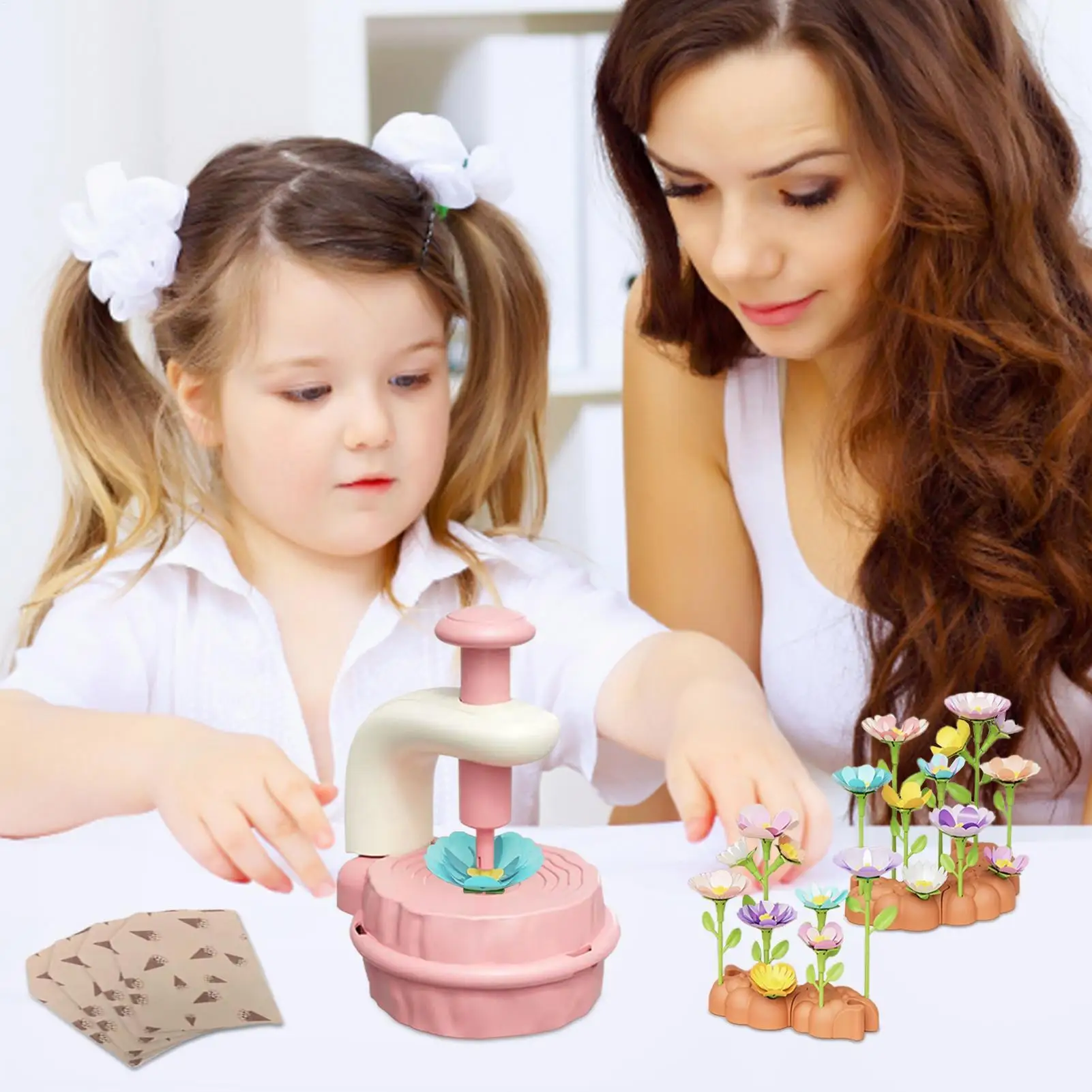 Flower Making Kit Fabric Flower Arts Crafts Kit Toys For Kids Educational Toys Fine Motor For Sensory Bins Pretend Play Home