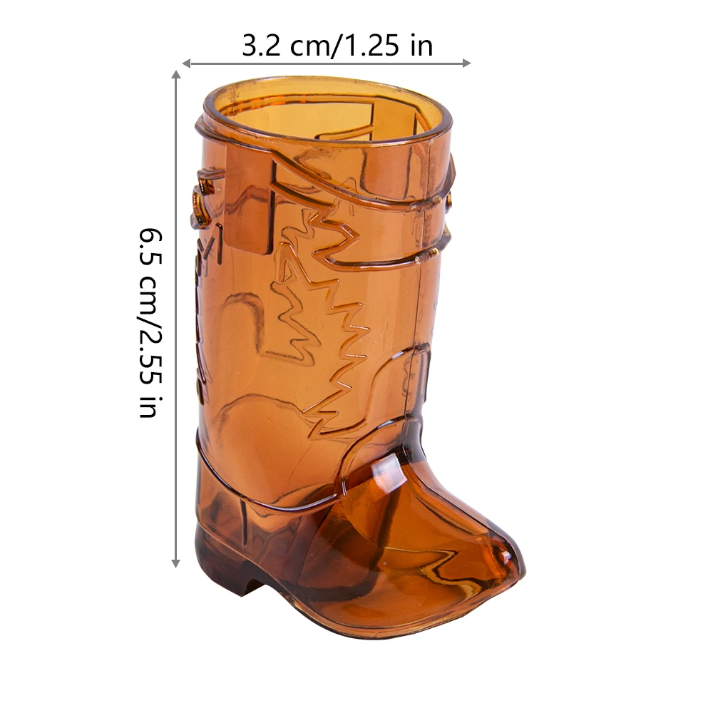 10Pcs Mini Cowboy Boot Shot Glasses Plastic Clear Cups Western Theme Cowboy Cowgirl Bachelorette Birthday Party Decorations