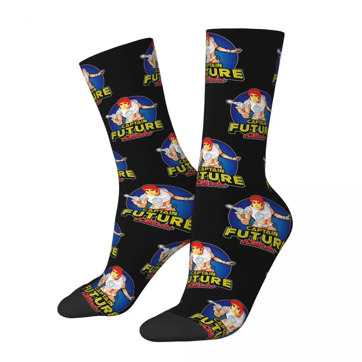 Autumn Winter Crazy Design Women Men Anime Captain Future Socks Sweat Absorbing Middle Tube Socks