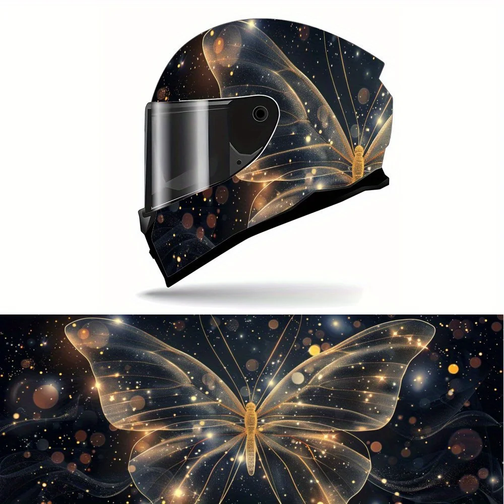 

Full Face Helmet Decals with Glamorous butterflies pattern - Durable and Waterproof PVC, self-adhesive Motorcycle Racing Helmet