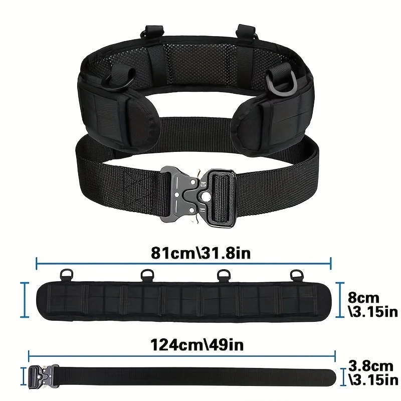 Tactical Molle Belt Padded Waist Belt Set Adjustable Men's Multifunctional Waist Cover For hunting