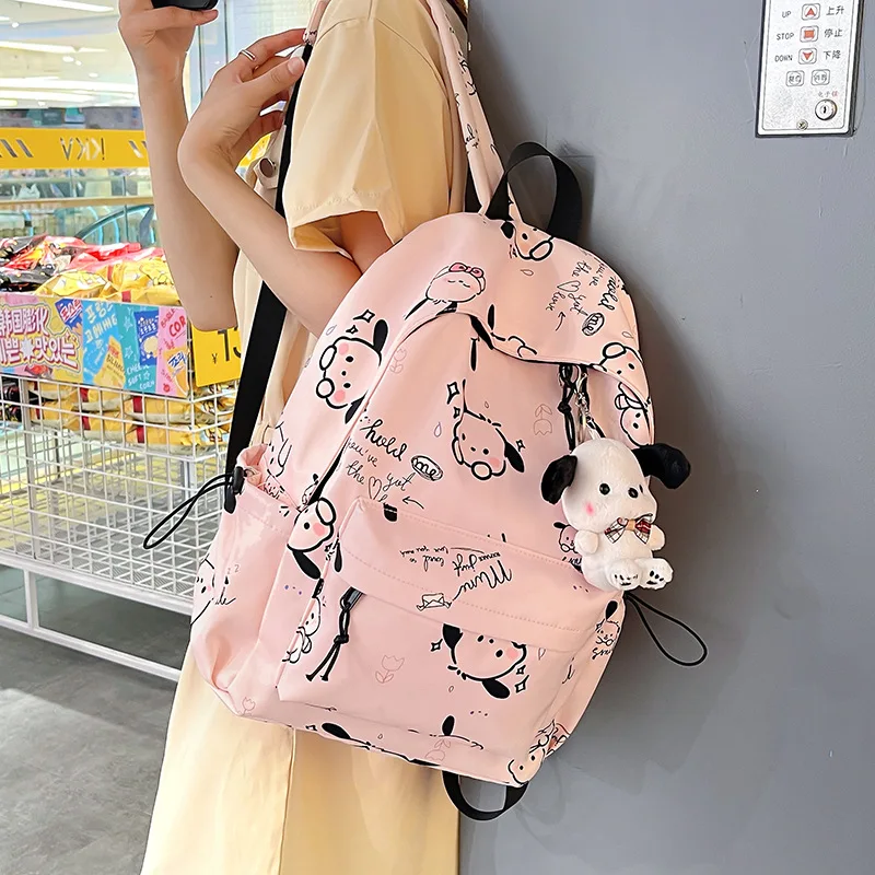 Sanrioe Pochacco Anime Cute Backpack Schoolbags Student Cartoon Travel Large Capacity Shoulder Bag Birthday Gift for Friend