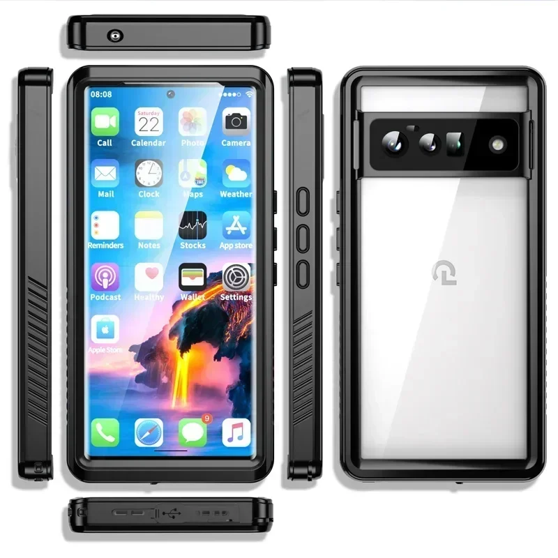 IP68 Waterproof Case For Google Pixel 7 7A 6 Pro 6A 4A Diving Swim Outdoor Sports Anti-fall dust-proof TPU 360 Full Cover Armor image 2