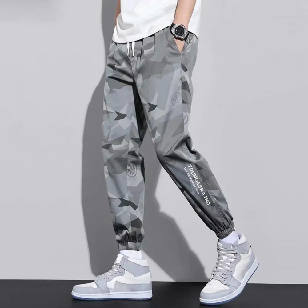 Men Pants Stylish Wear-resistant Sports Pants Casual Straight Sports Cargo Pants Daily Clothing