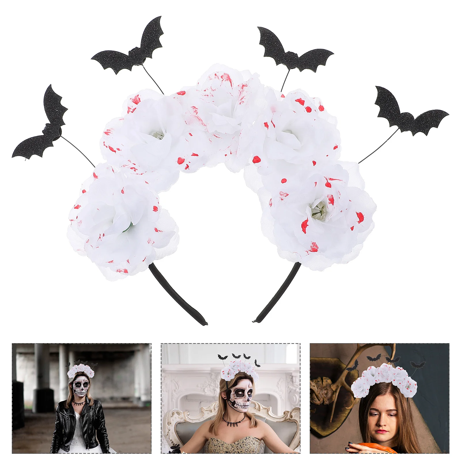 

Bat Headband Halloween Hair Decoration Party Headdress Props Plastic Hairband Ghost Bride