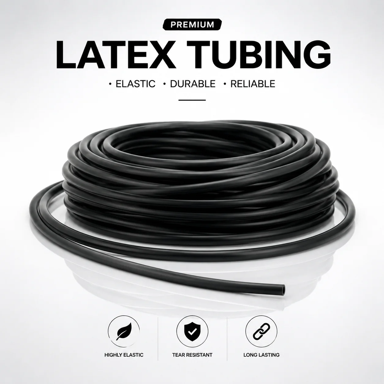 High Elasticity Thickened Natural Latex Tube for Fitness Rehabilitation Training Pull-Up Soft Tube Yoga Shaping Resistance Tube.
