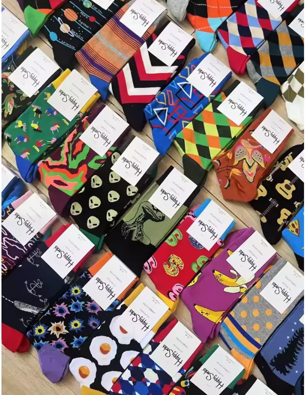 

Men Jacquard Fresh Fashion Cotton Mid Tube Sports Socks For All Seasons SIZE 41-46