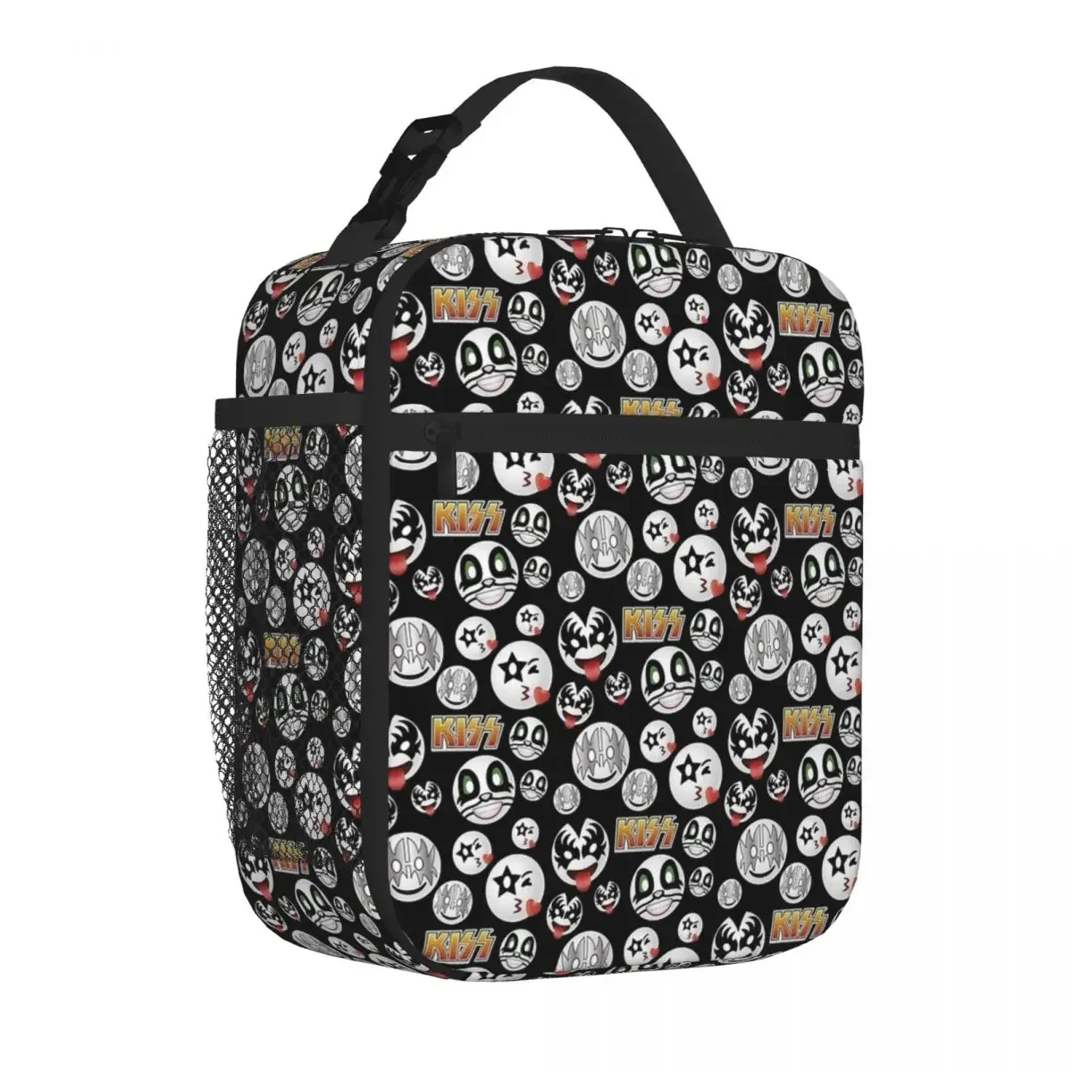 Kiss Band Pattern Insulated Lunch Bags Portable Lunch Container Thermal Bag Tote Lunch Box Work Picnic Food Storage Bags