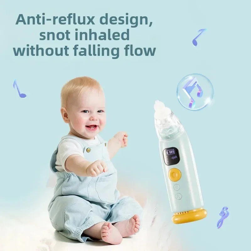 Electric Baby Nasal Aspirator - Safe Newborn Nasal Suction Device for Infants, Quiet Mucus Removal Tool with Multiple Tips