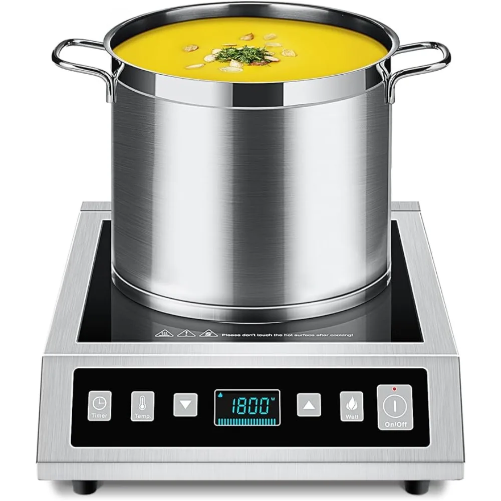 AMZCHEF-Fogão Profissional De Indução, Queimador Portátil De Indução, Fogão De Bancada, 1800W