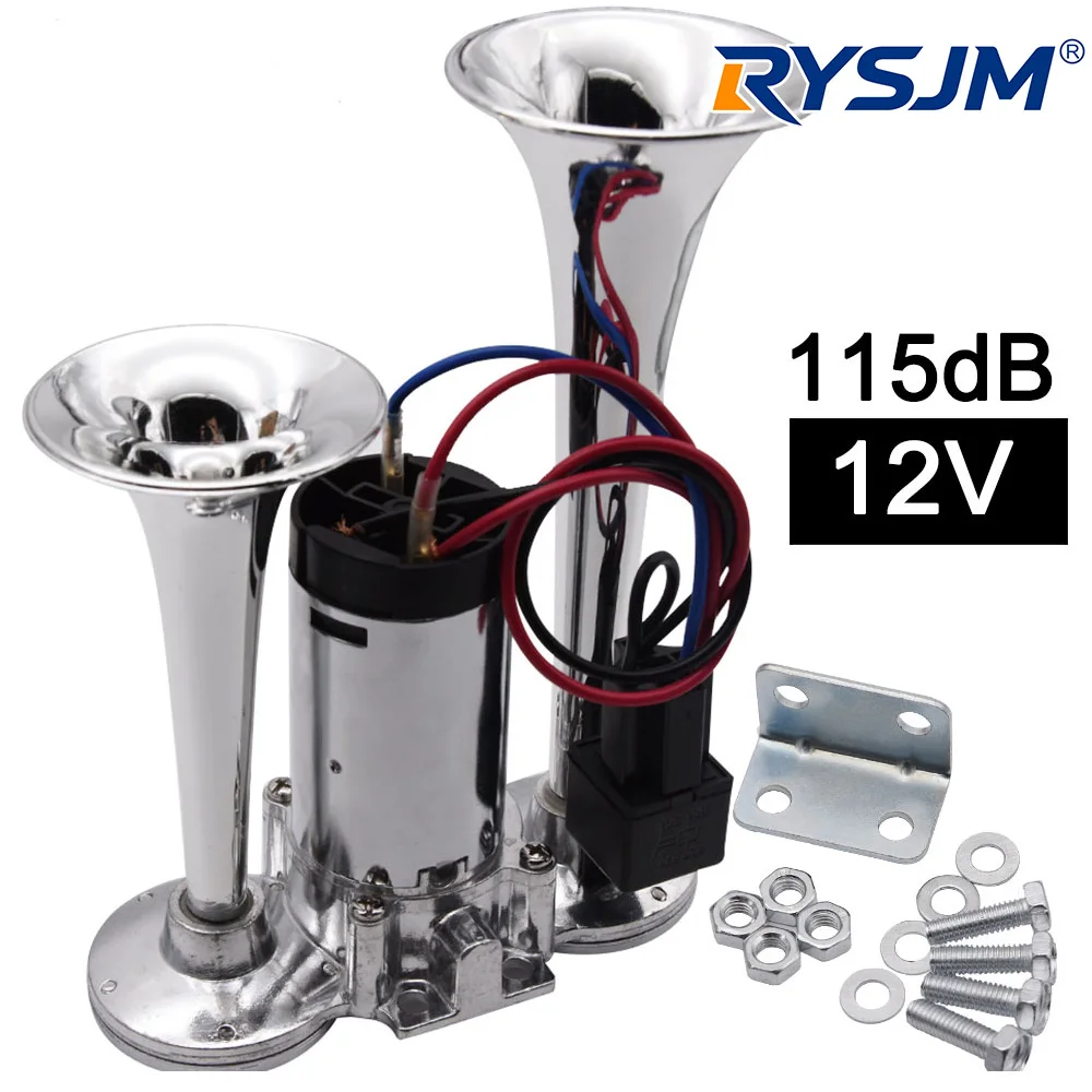 Bocina Eléctrica para Auto de 150db, Bocina Doble, Altavoz de 12v, Sirena, Alarma de Seguridad, Señal Sonora para Tren, Camión, Barco, SUV