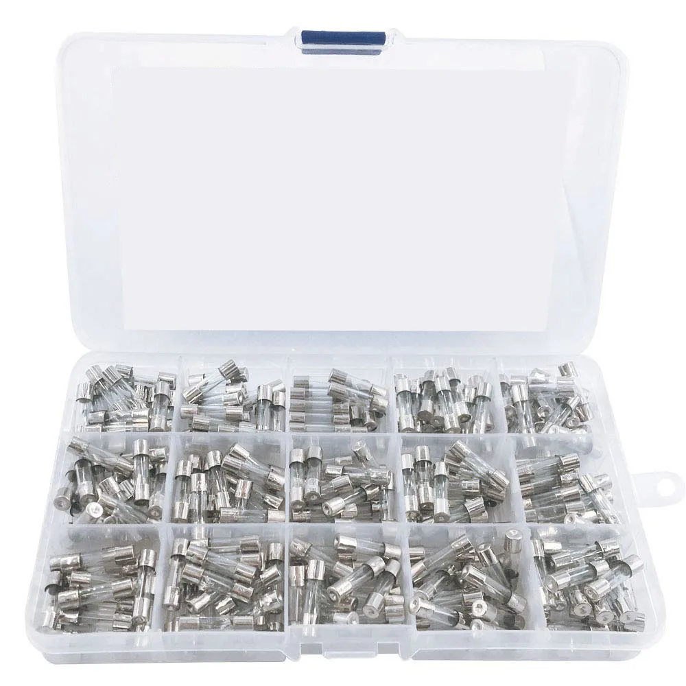 300 Stück Schnellwirkende Glassicherungen Sortiment-Set 5x20mm 250V 0,1 0,2 0,25 0,5 1 1,5 2 3 4 5 8 10 12 15 20A im Kunststoffkasten – Detail 4