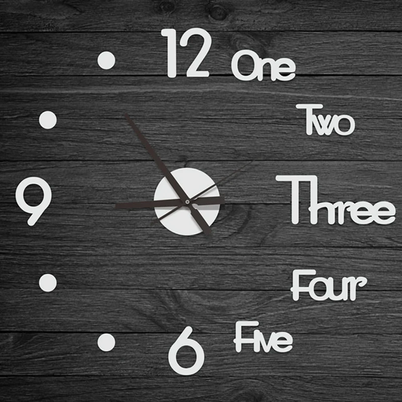 3D Digital Wall Clock Frameless Wall Clocks Wall Stickers For Home Living Room Decor Quartz Needle Self Adhesive Hanging Watch