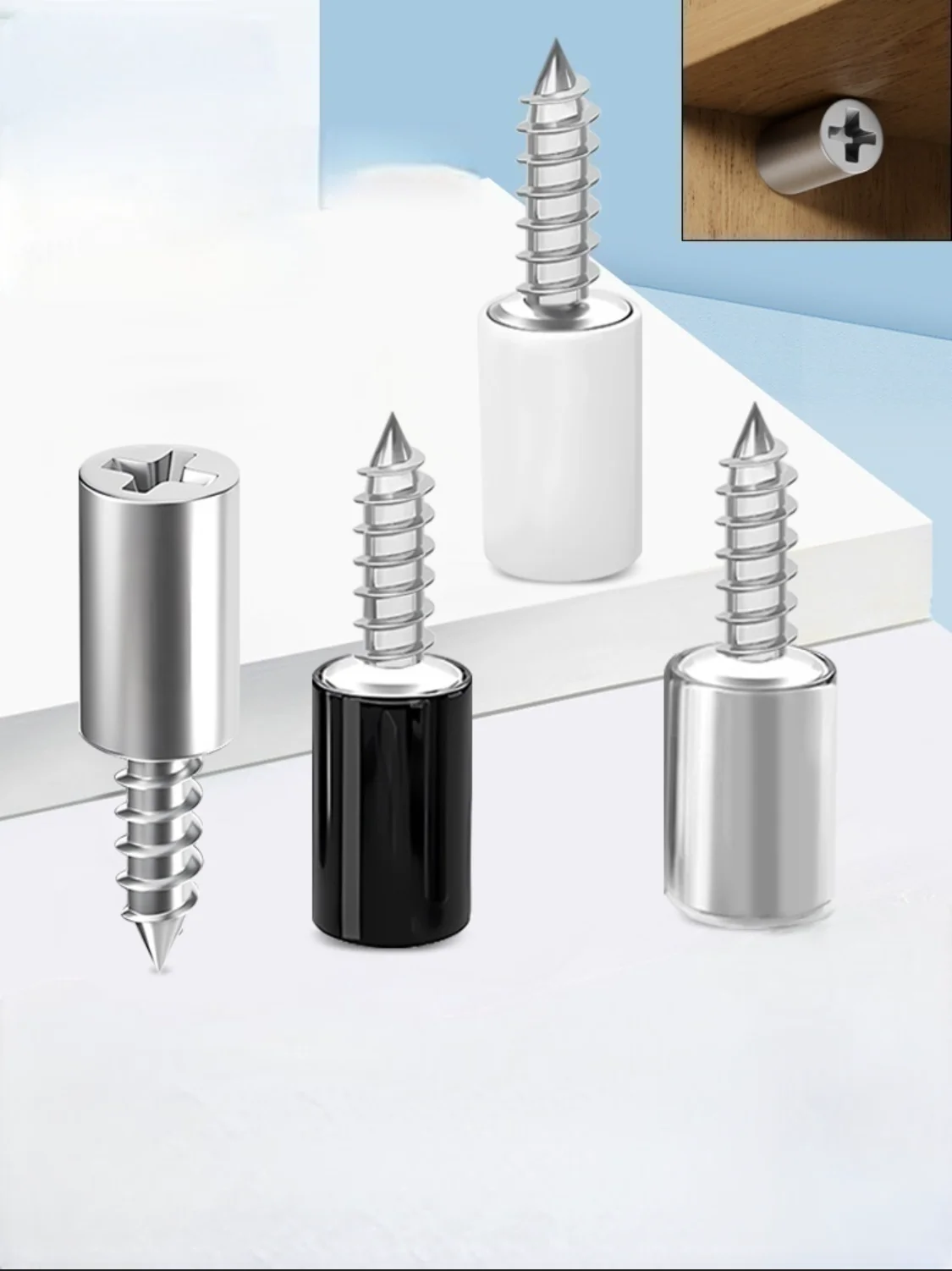 Integrated self-tapping screw shelf bracket, cross screw shelf bracket, partition peg, cabinet fixation support hardware