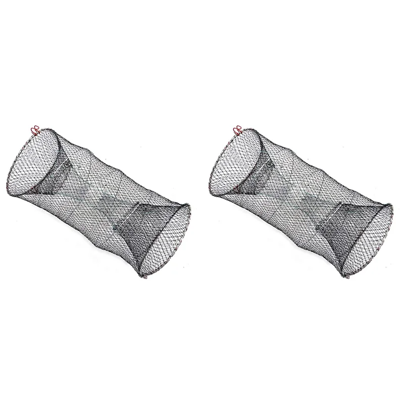 

AS98-2X Рыболовная ловушка для наживки, пружинная клетка-ловушка для раков, портативная складная сеть-ловушка, рыболовные снасти