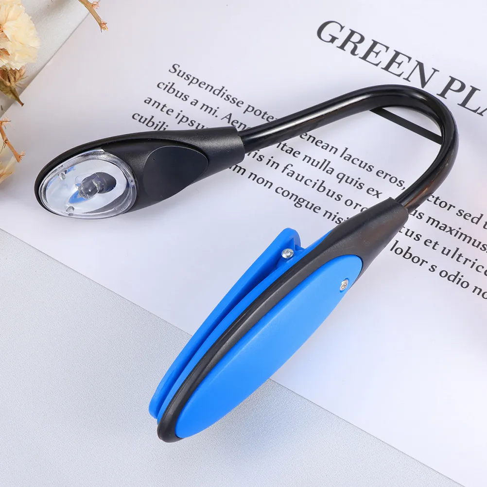 2Pcs Mini LED Clip Book Light Portable Travel Reading Lamp Button Battery Blue Lightweight Clip Bed Reading Lights