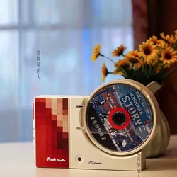 Retro Wall-mounted Turntable CD Player HiFi Sound Quality Wireless Music Desktop Bluetooth Speaker CD Player with Remote Control