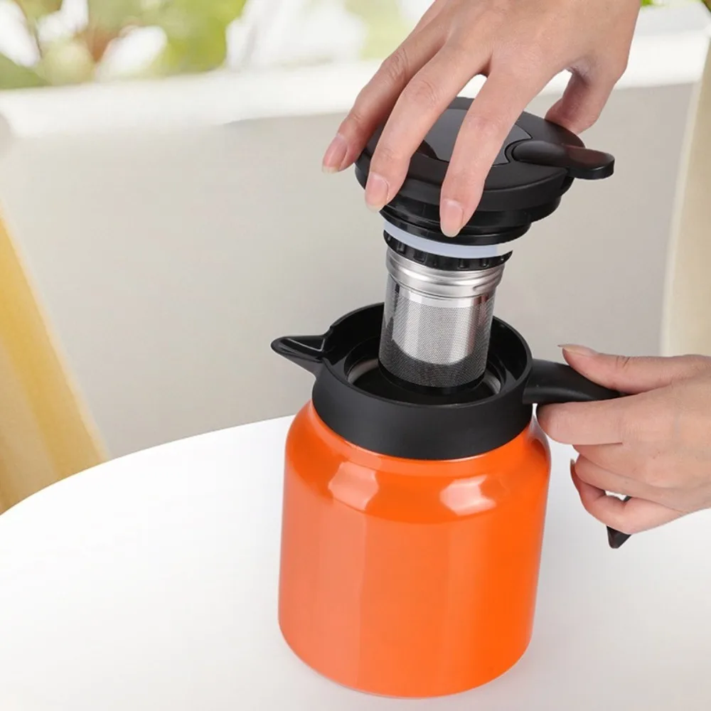 

Portable large-capacity thermal insulation pot tea stainless steel stewed teapot for home use old white tea office stuffy teapot
